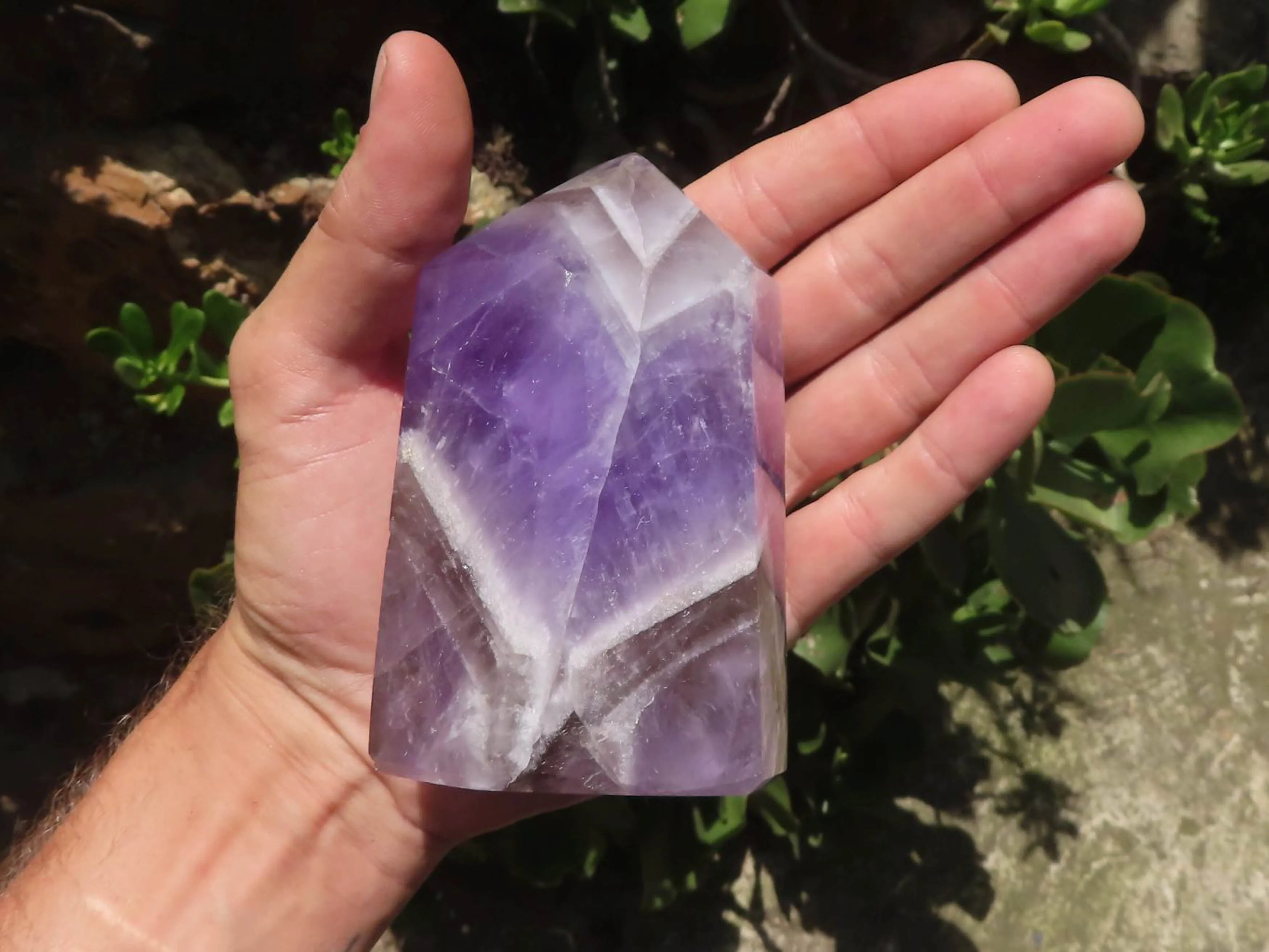 Polished Amethyst Points With Smokey Patterns x 2 From Madagascar