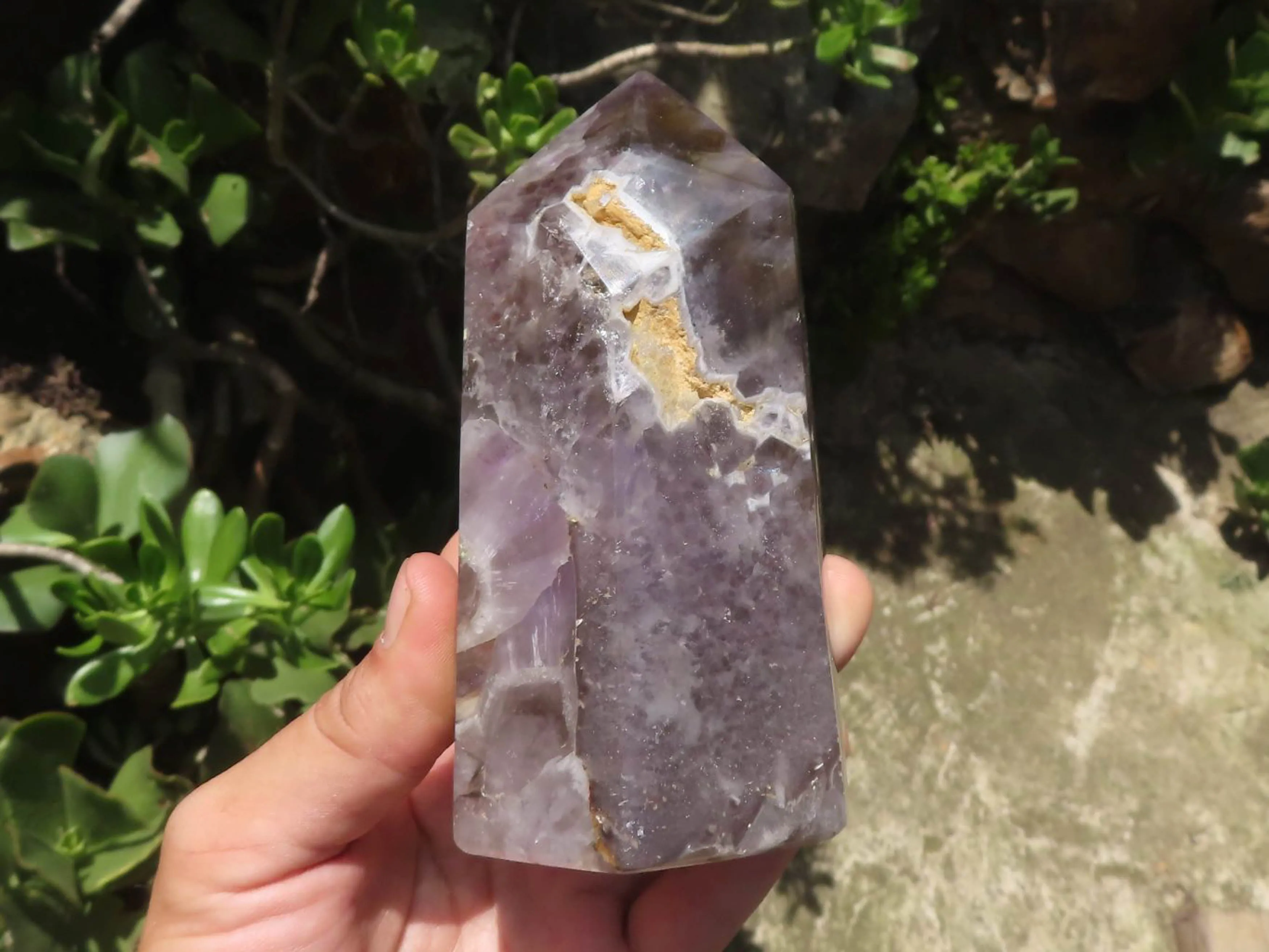 Polished Amethyst Points With Smokey Patterns x 2 From Madagascar