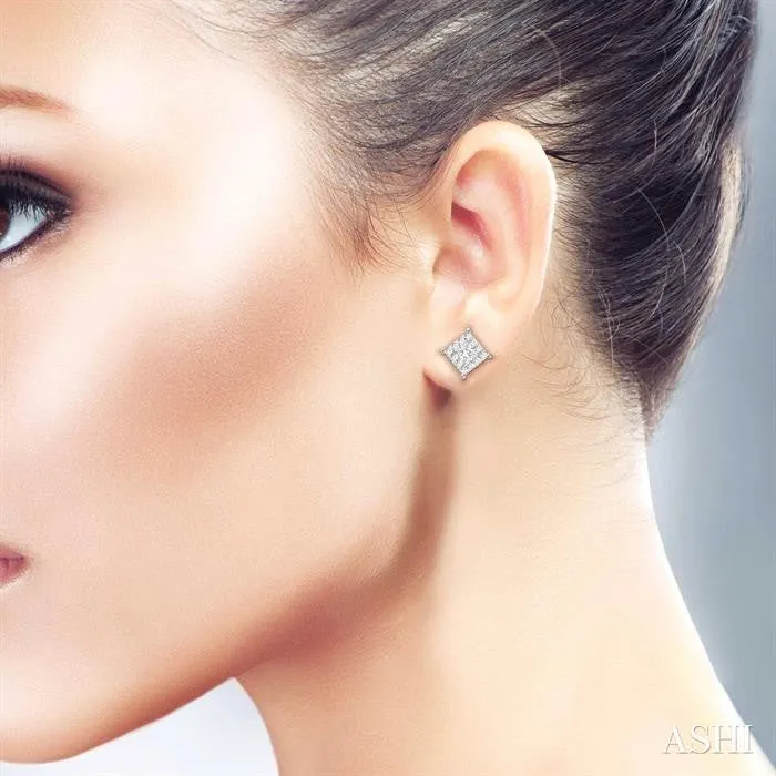 PRINCESS SHAPE LOVEBRIGHT DIAMOND STUD EARRINGS