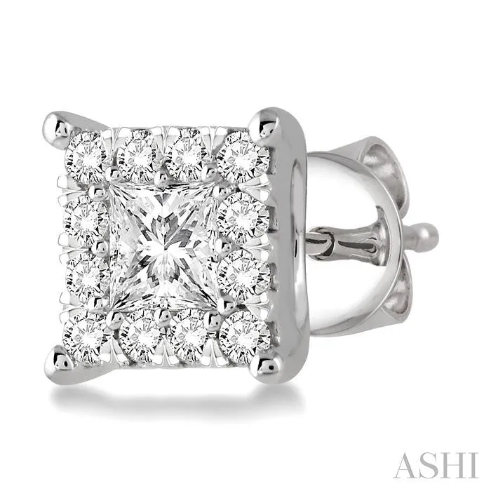 PRINCESS SHAPE LOVEBRIGHT DIAMOND STUD EARRINGS