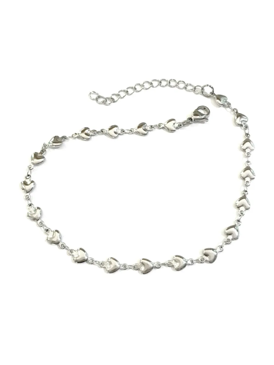 Puffed Hearts Anklet