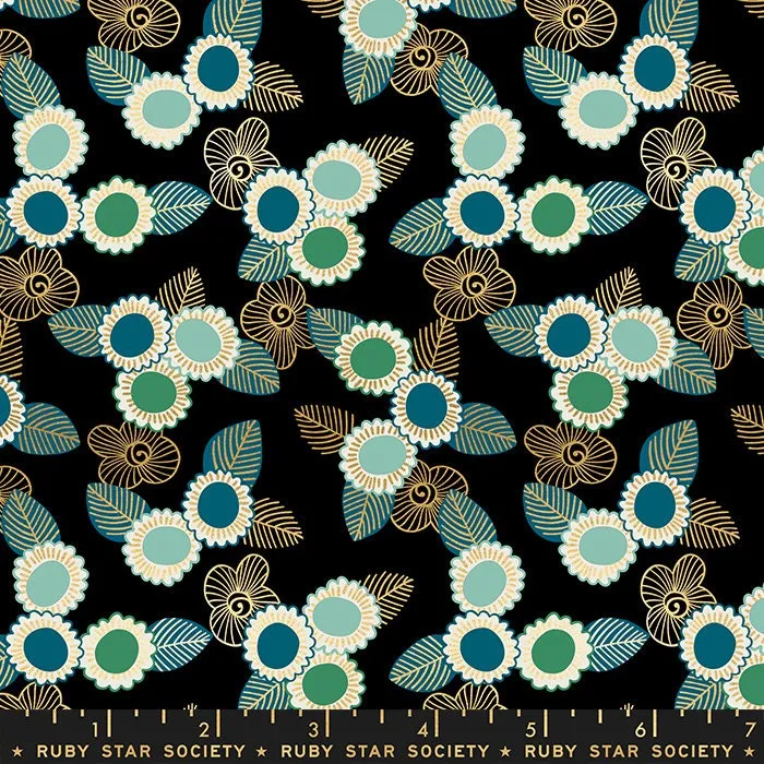 Purl - Ruby Star Society- RSS by Sarah Watts - Embroidered Floral Black - RS2036