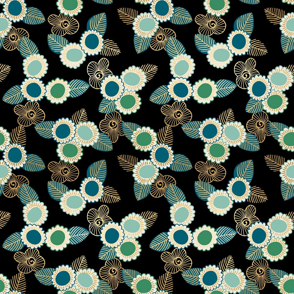 Purl - Ruby Star Society- RSS by Sarah Watts - Embroidered Floral Black - RS2036