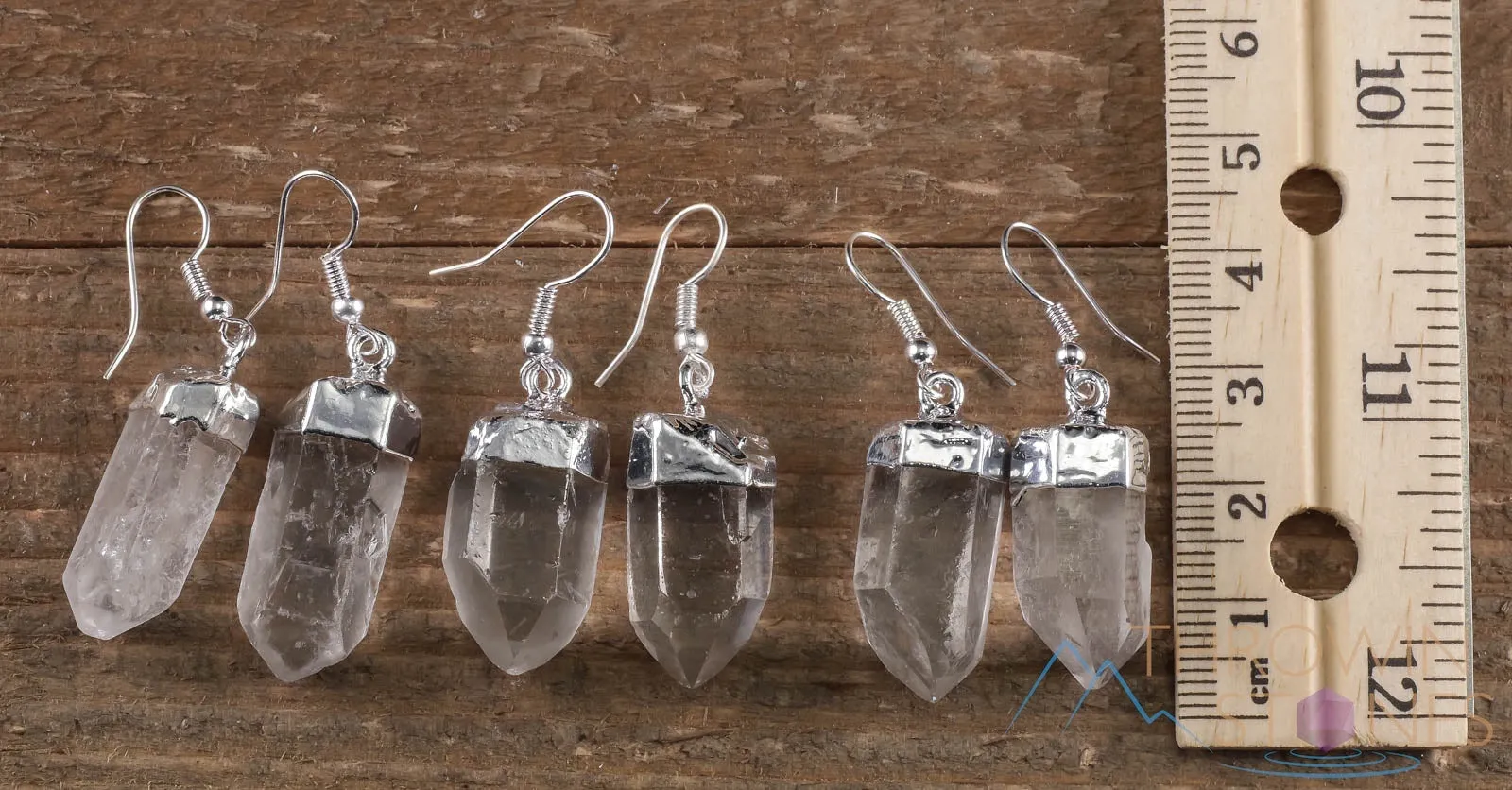 Raw CLEAR QUARTZ Crystal Earrings - Silver - Raw Gemstone Earrings, Dangle Earrings, Handmade Jewelry, E0260