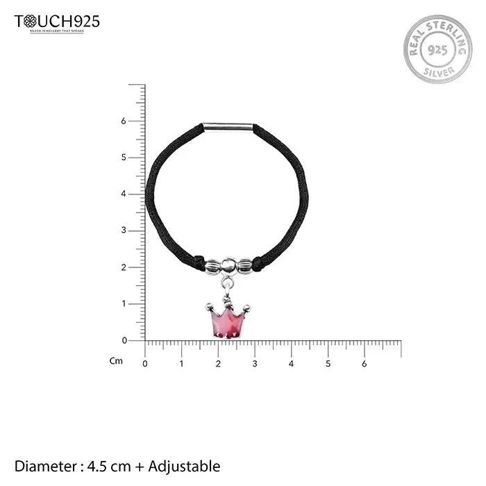 Red Crown Silver Thread Anklet