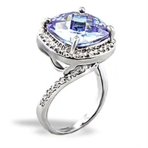 Ring AAA GRD CZ Light Amethyst 5X012 for Women Style Rhodium