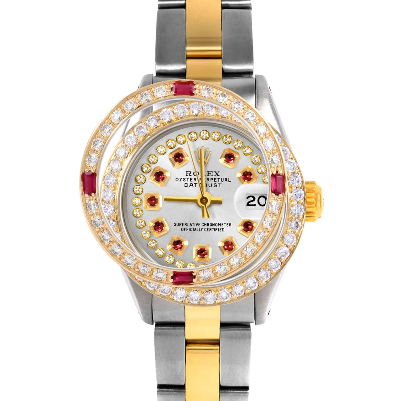 Rolex Datejust 26mm | 6917-TT-SLV-STRR-4RBY-OYS