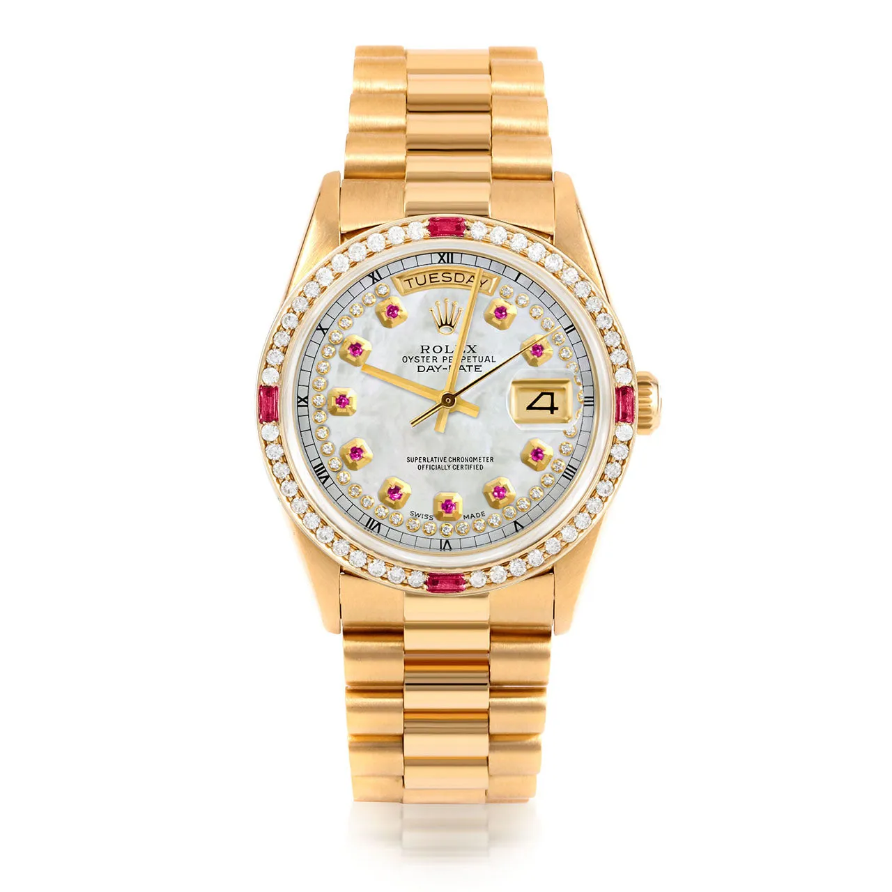 Rolex Day-Date 36mm | 18238-WMOP-STRR-4RBY-PRS