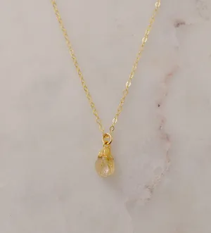 Rough Citrine Crystal Necklace