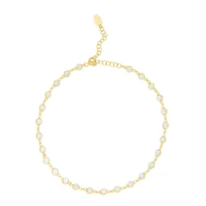 Round Bezel-Set Anklet