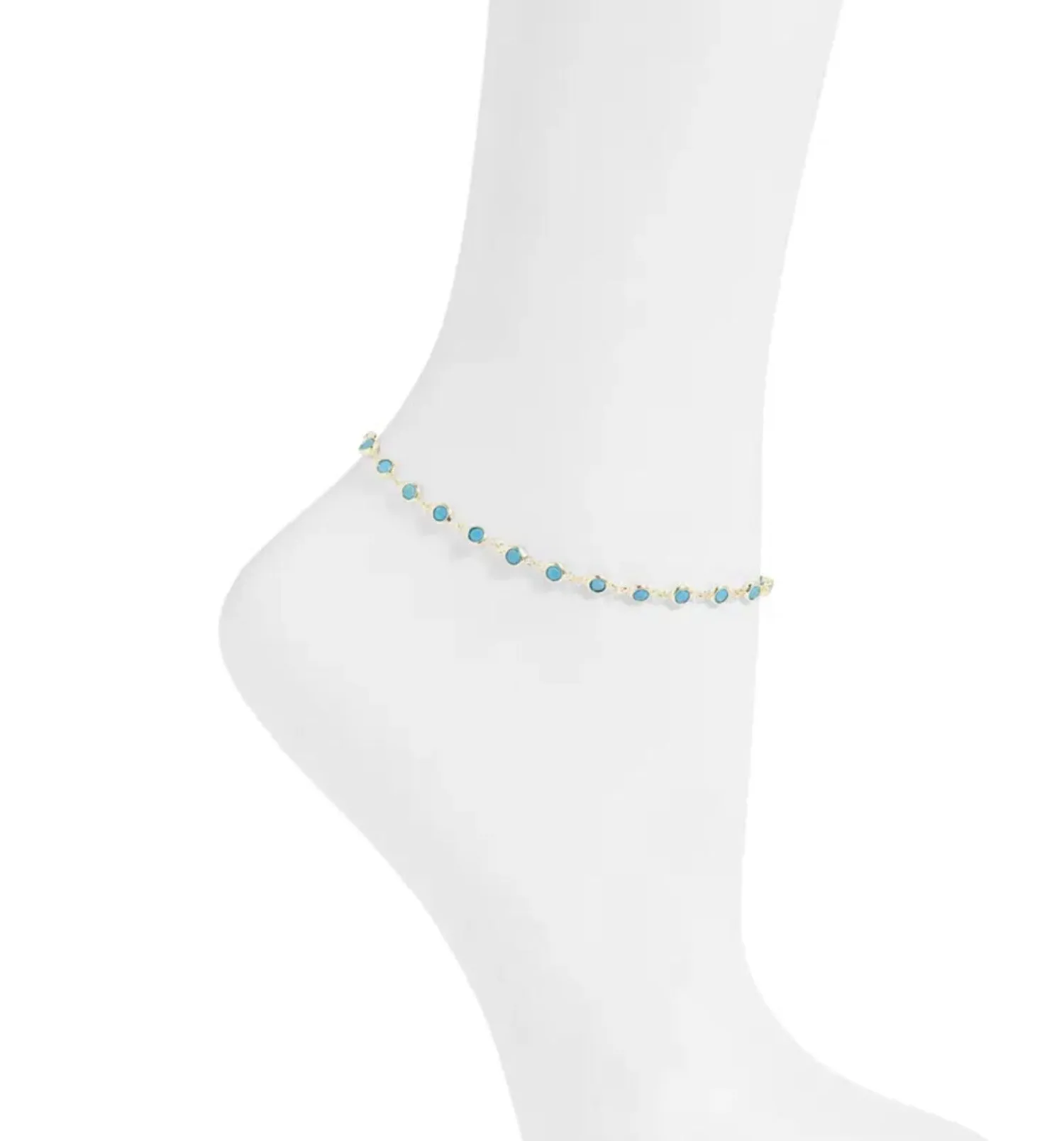 Round Bezel-Set Anklet
