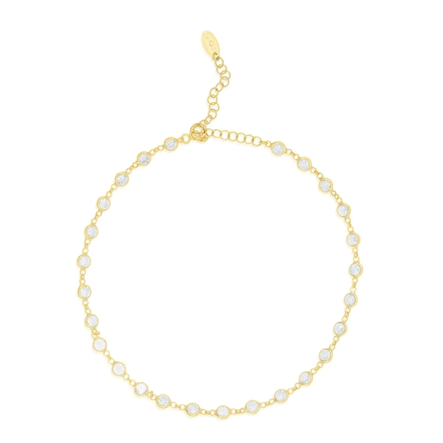 Round Bezel-Set Anklet