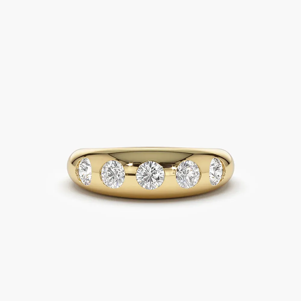 Round Zircon Statement Band