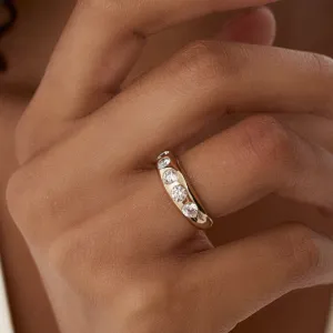 Round Zircon Statement Band