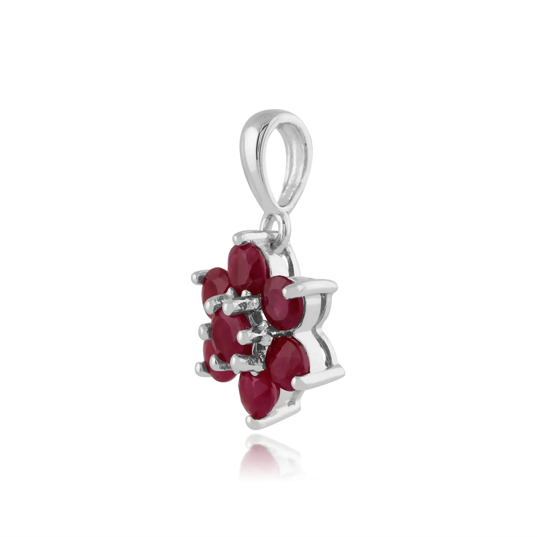 Rubin Trauben Anhänger in 925 Sterling Silber