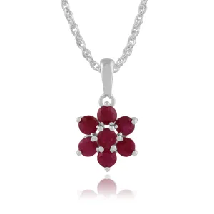 Rubin Trauben Anhänger in 925 Sterling Silber