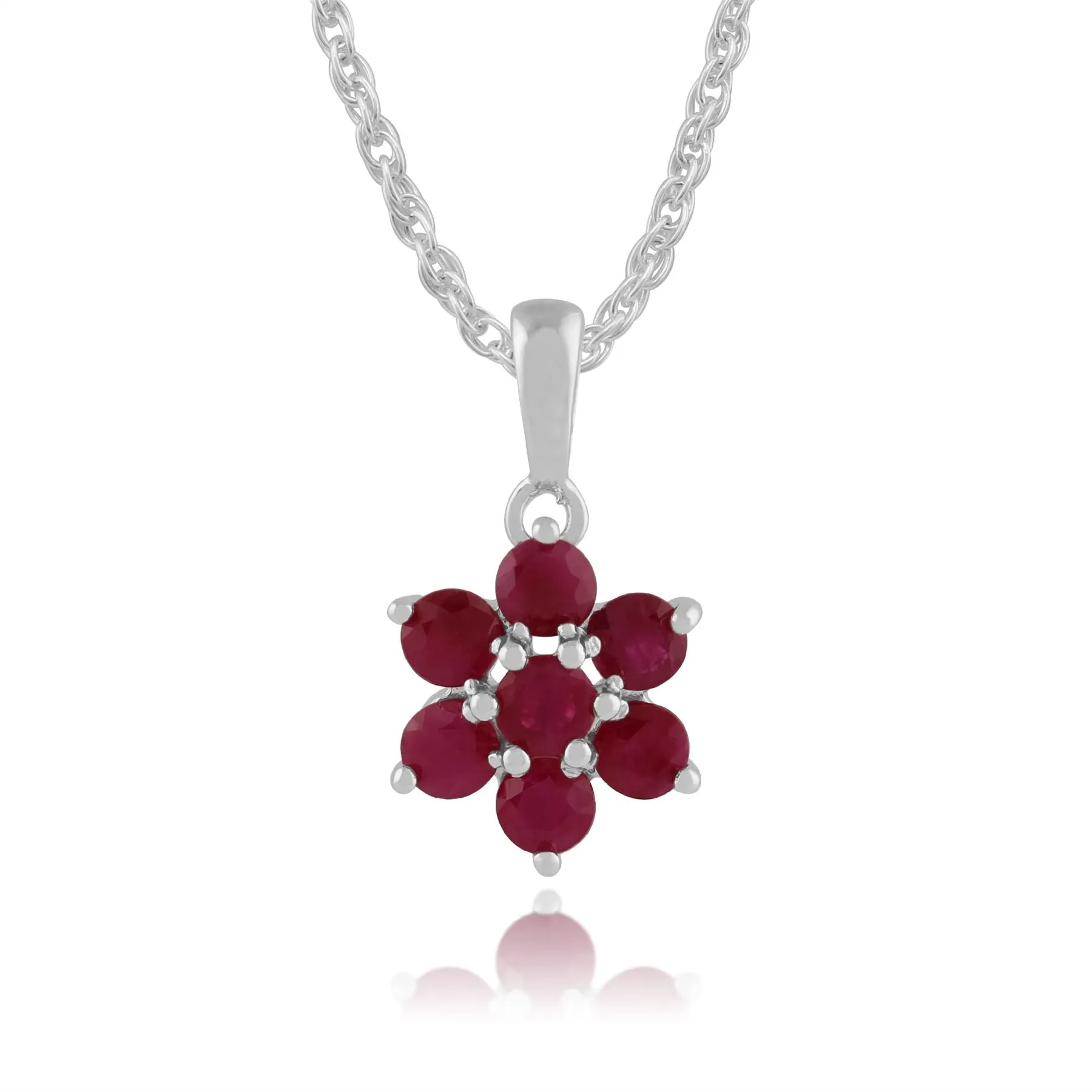 Rubin Trauben Anhänger in 925 Sterling Silber