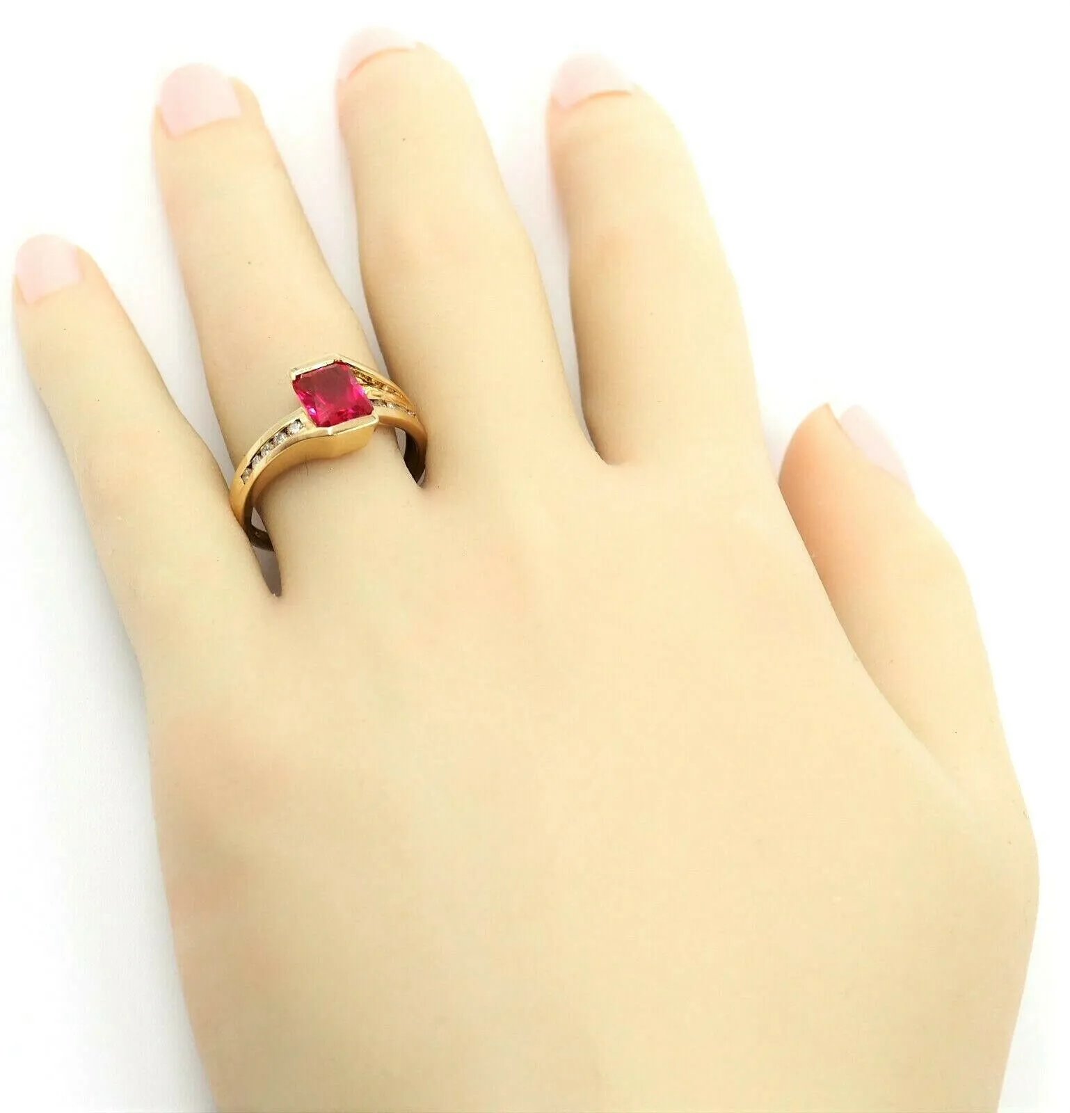 Ruby & Diamond 9ct Yellow Gold Dress Ring