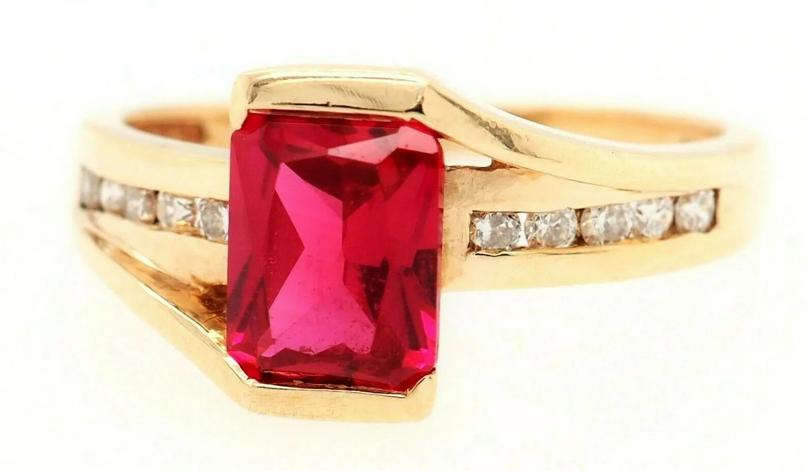 Ruby & Diamond 9ct Yellow Gold Dress Ring