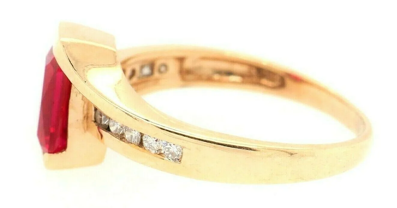 Ruby & Diamond 9ct Yellow Gold Dress Ring