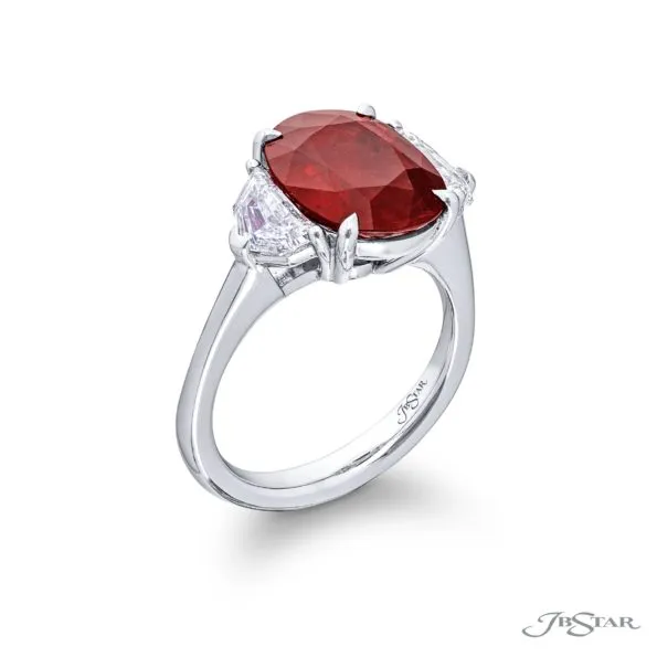 Ruby & Diamond Three Stone Ring