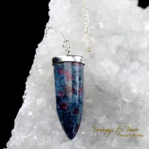 Ruby Kyanite Crystal Pendulum .925 SS