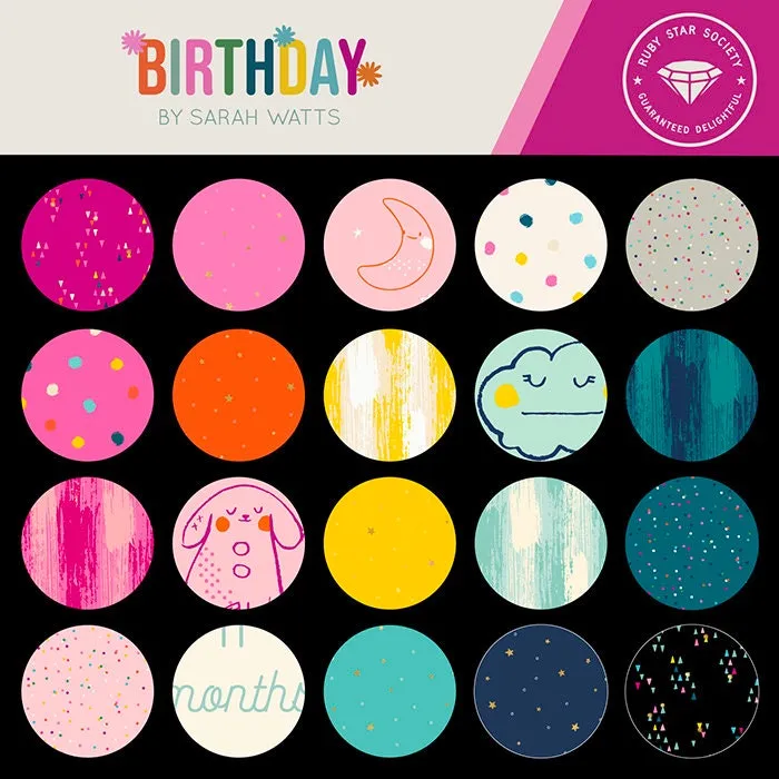 Ruby Star Society - Birthday - 1/2 Yard Quilting Cotton - Birthday Turquoise RS2049 13M - Designed by Sarah Watts