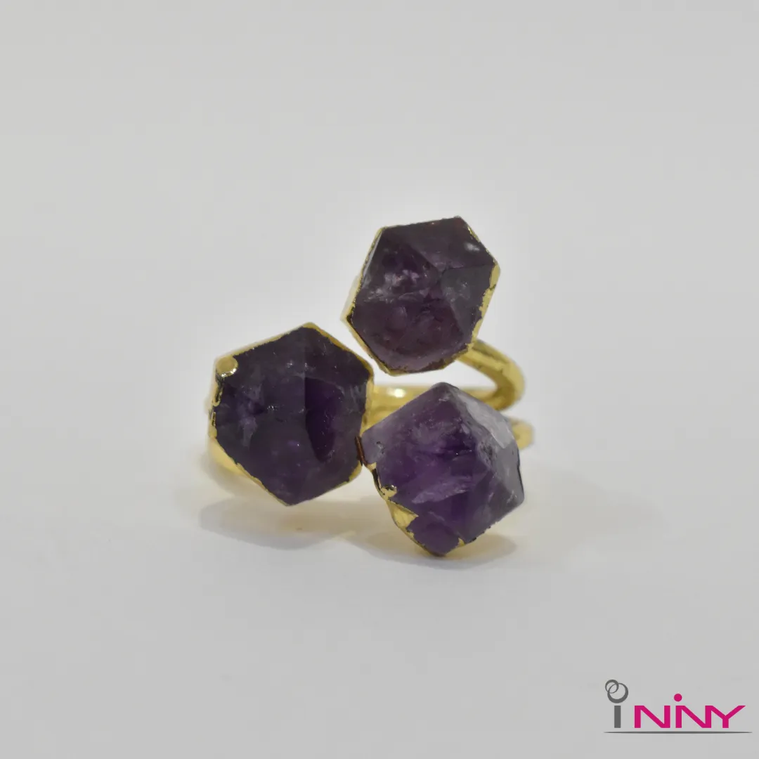 Rugged Raw Amethyst Ring