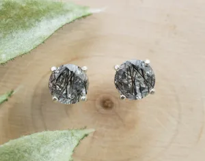 Rutilated Quartz Earrings; Natural Untreated Brazil Quartz