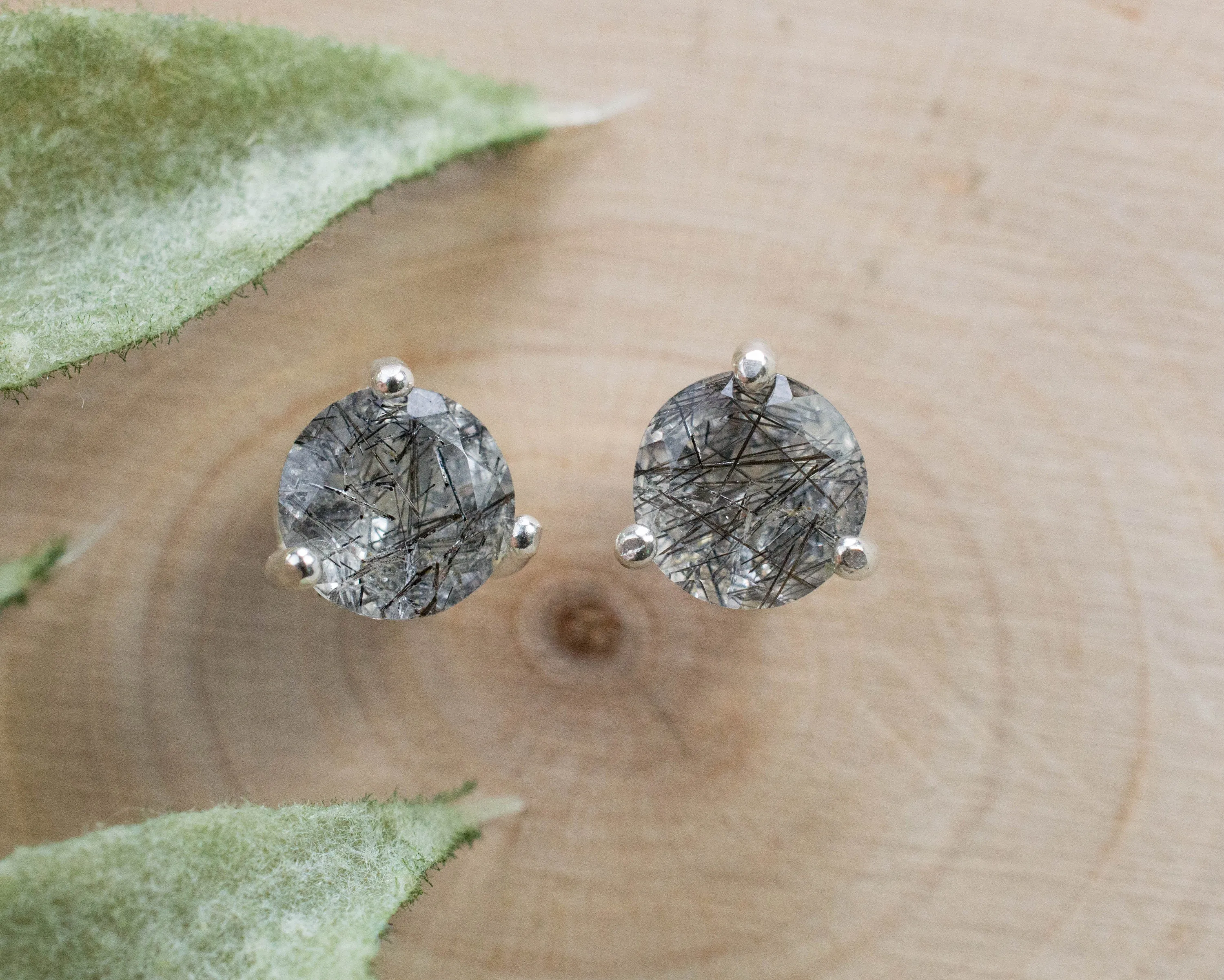 Rutilated Quartz Earrings; Natural Untreated Brazil Quartz