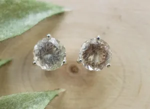 Rutilated Quartz Earrings; Natural Untreated Brazil Rutile Quartz; 2.420cts
