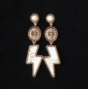 Silver Strike Lighting Bolt Dangle Earrings