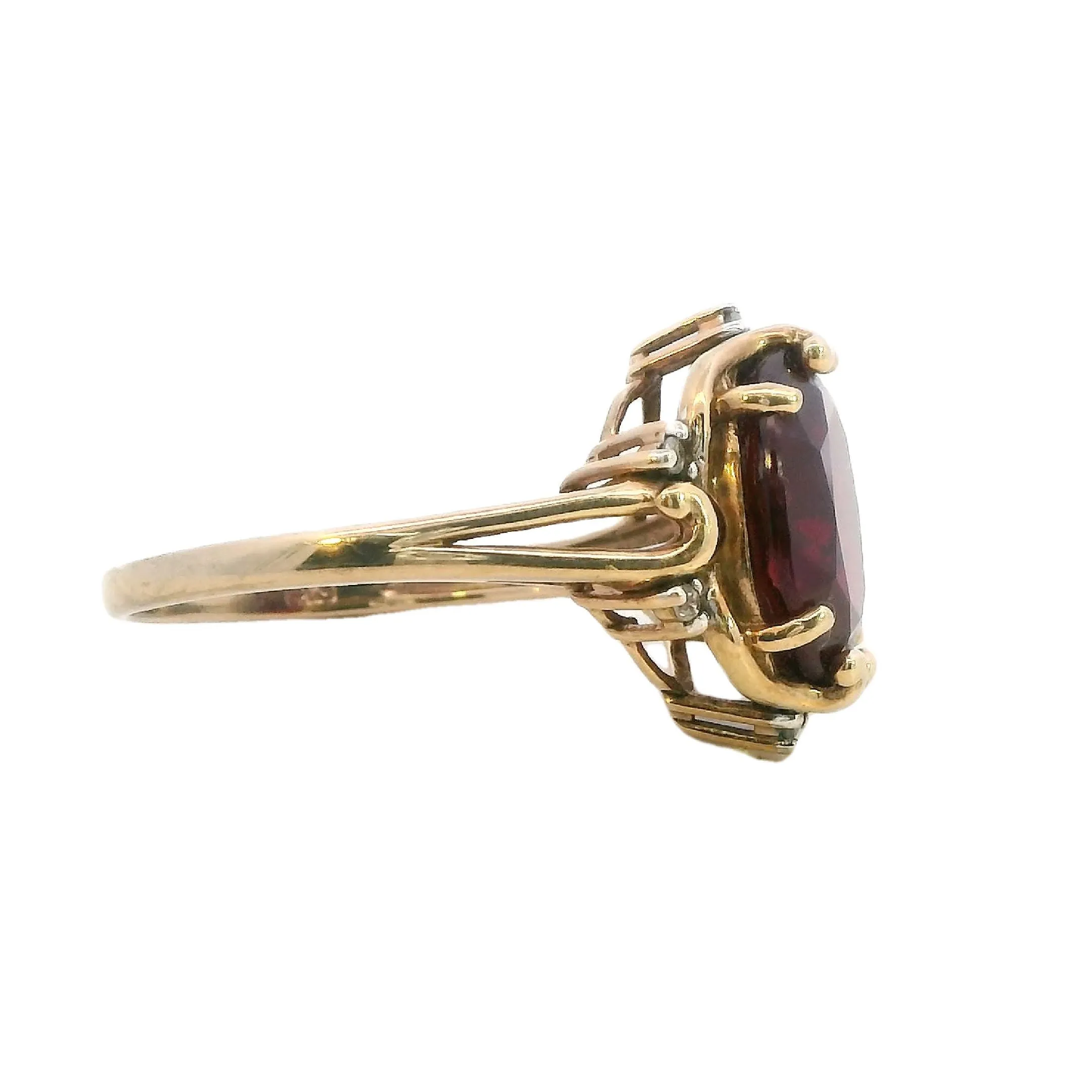 Sophisticated 9ct Yellow Gold Ruby and Diamond Ring