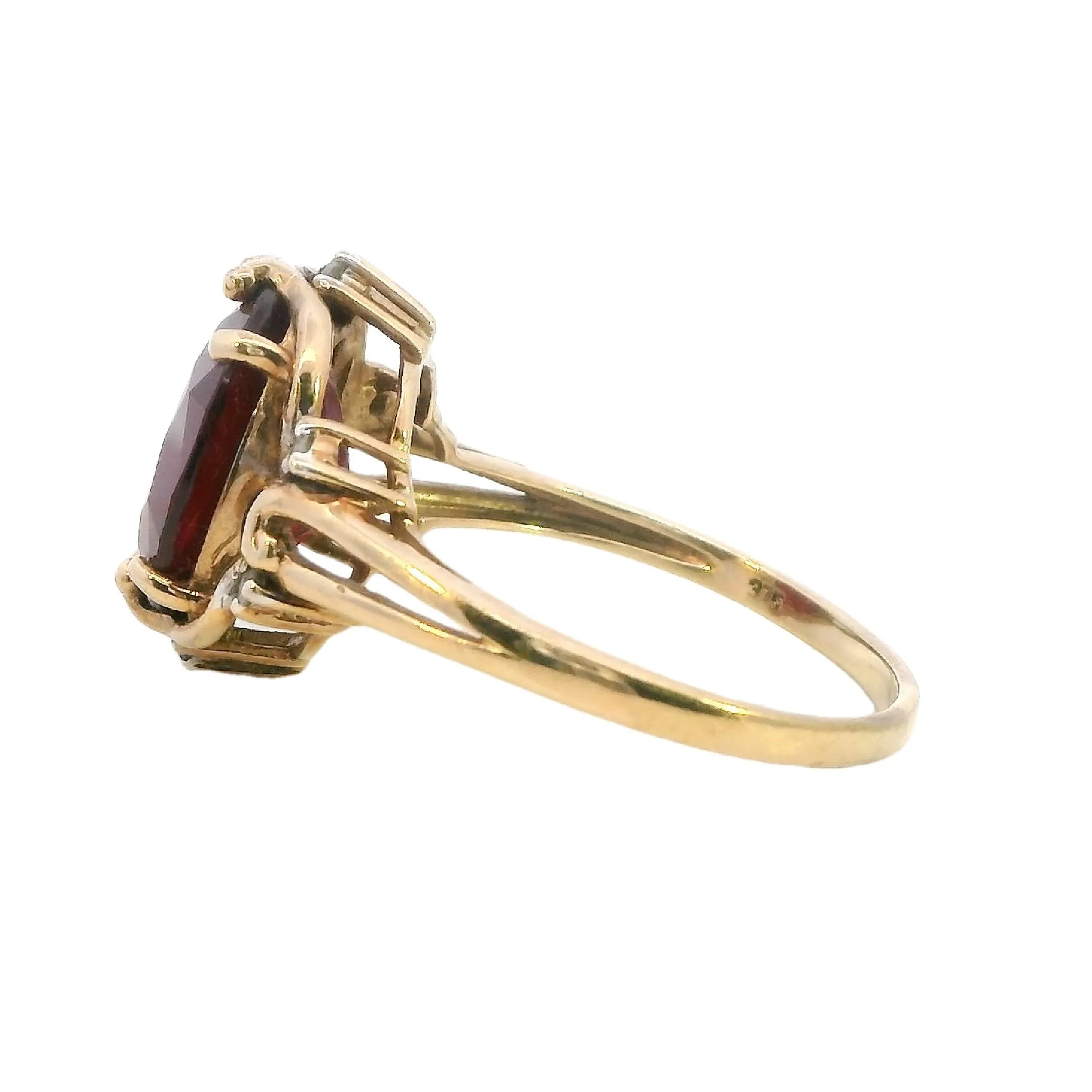 Sophisticated 9ct Yellow Gold Ruby and Diamond Ring