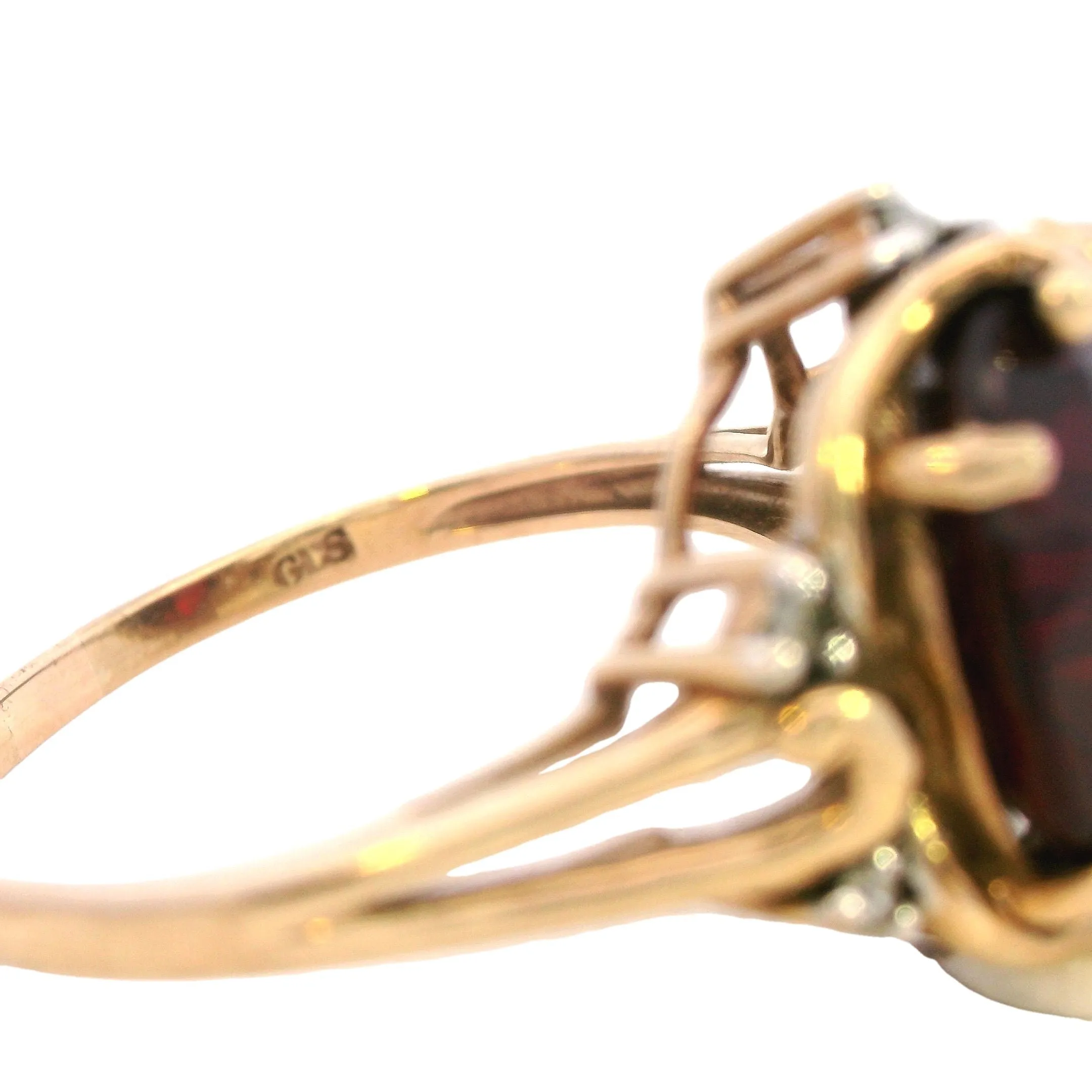 Sophisticated 9ct Yellow Gold Ruby and Diamond Ring