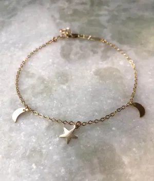 Star & Moon Anklet