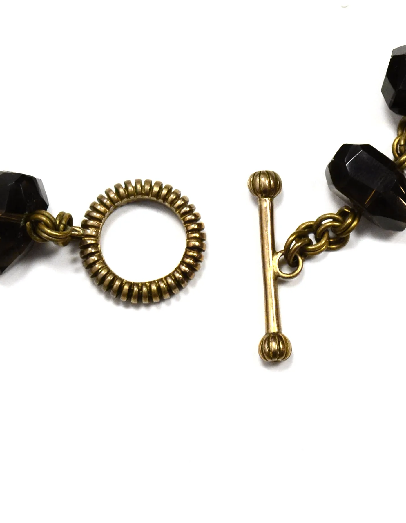 Stephen Dweck Smoky Topaz and Citrine 31" Necklace w/ Antiqued Goldtone Links