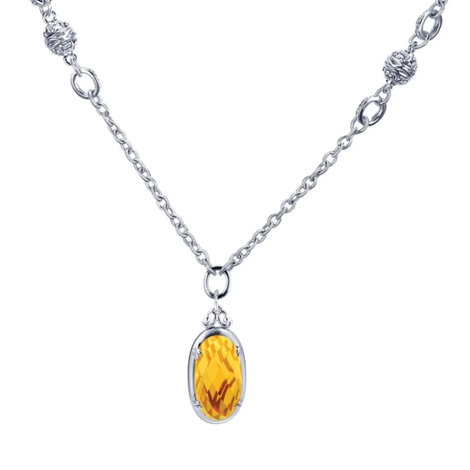 Sterling Silver and Citrine Pendant