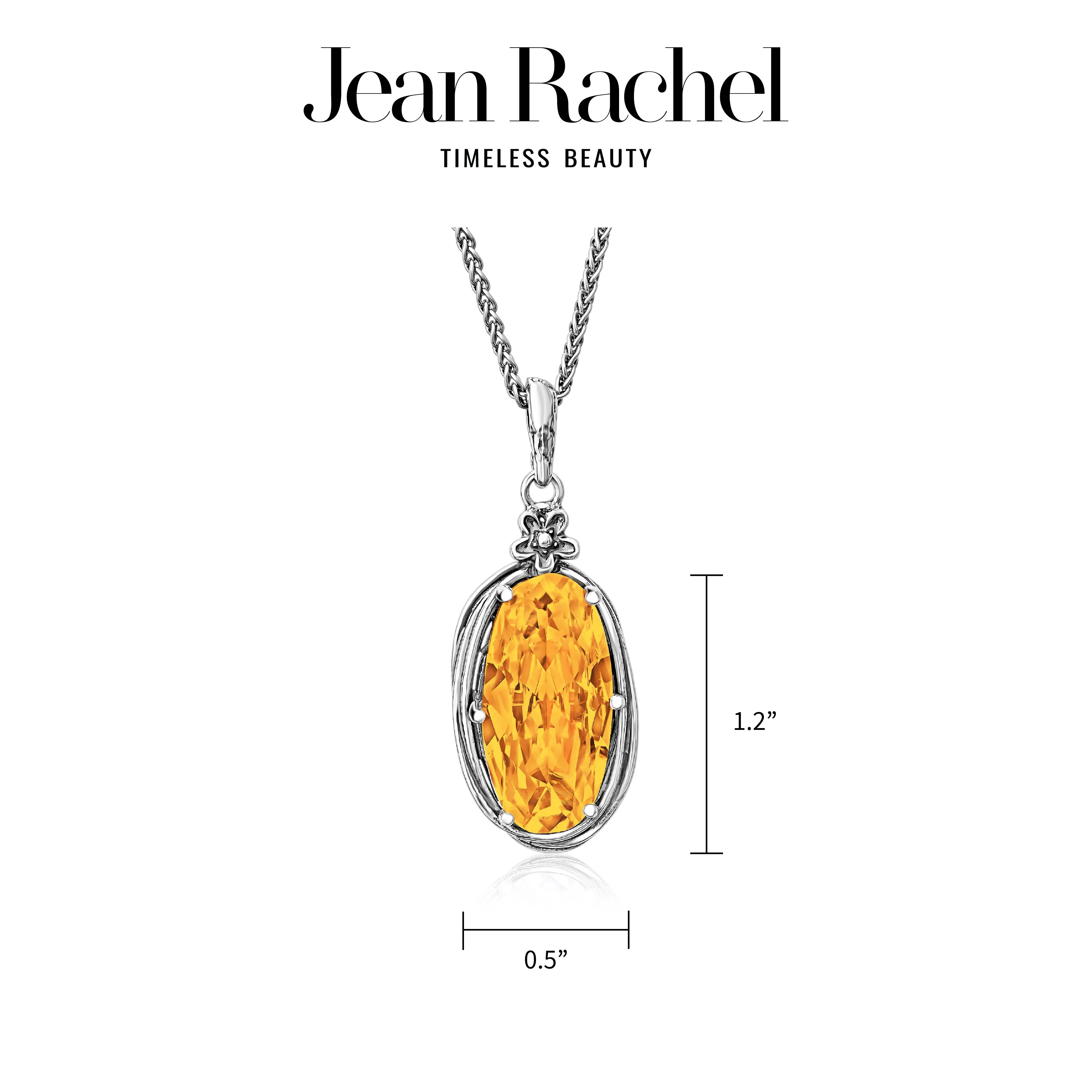 Sterling Silver Citrine CZ Floral Wire Wrap Necklace