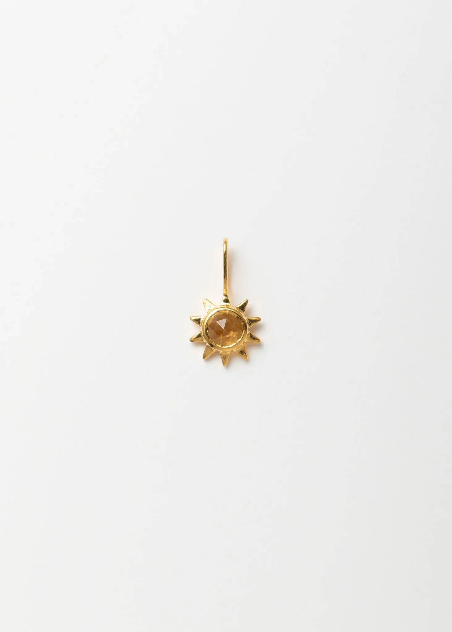 Sun Necklace Charm With Citrine