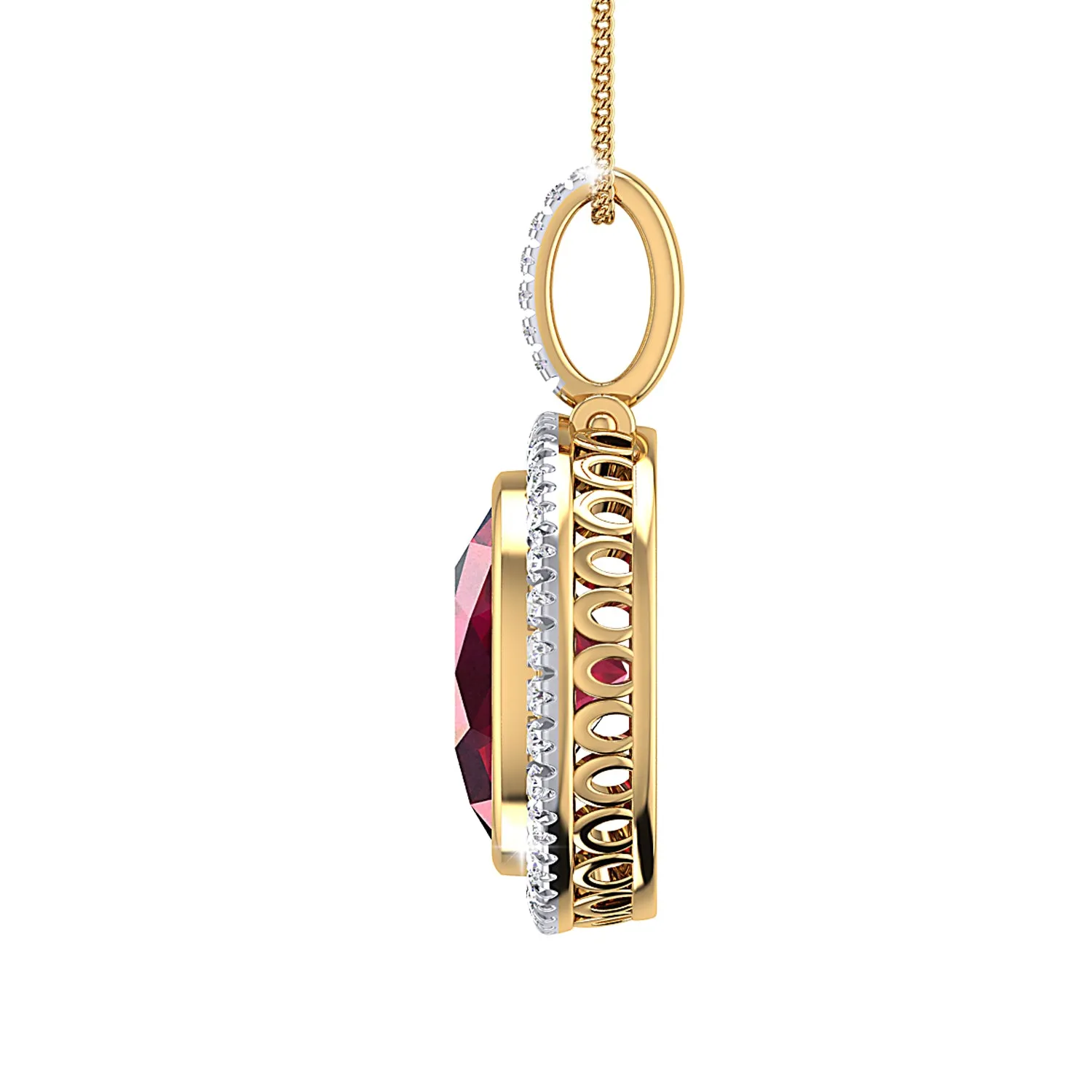 THE OVAL RUBY CLUSTER PENDANT
