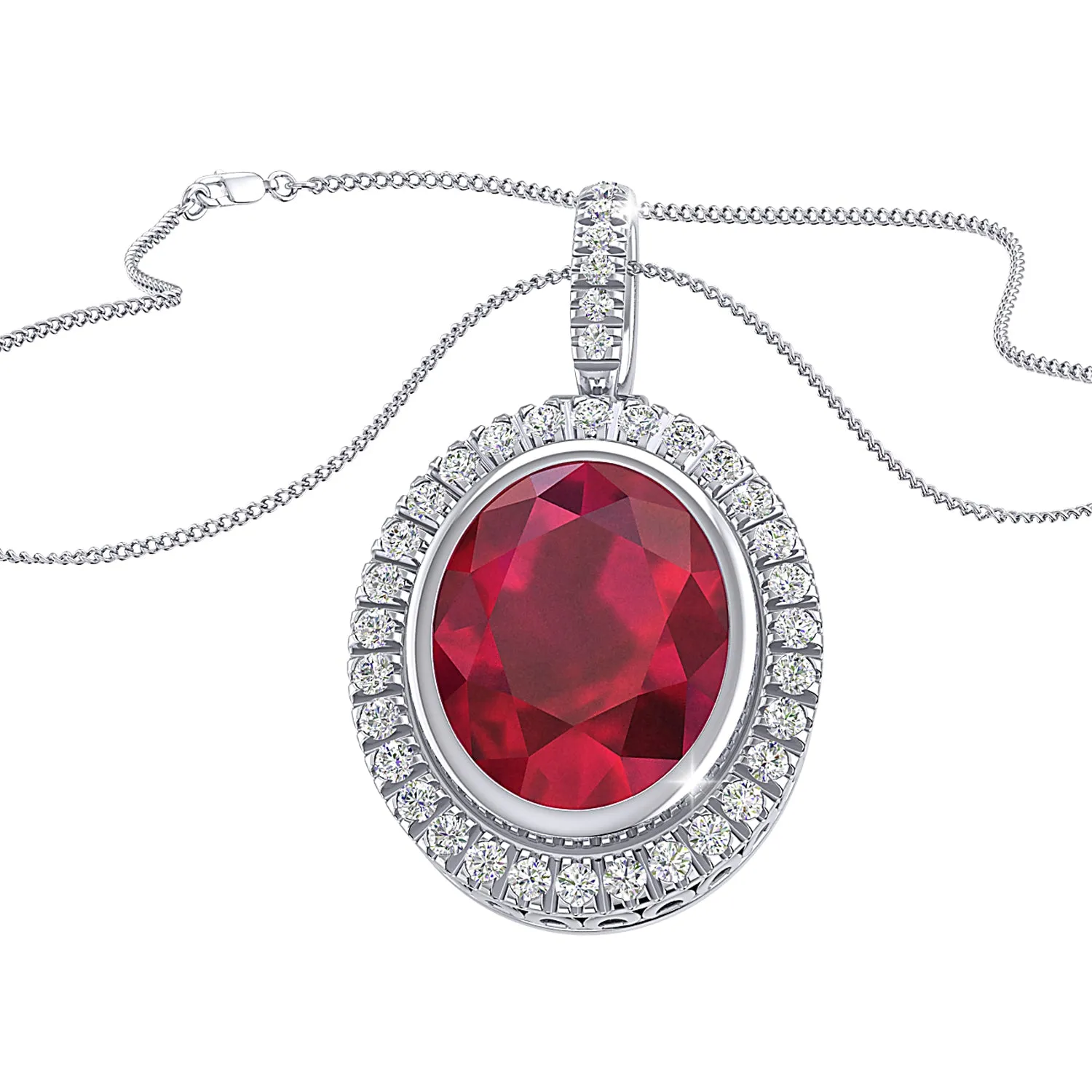 THE OVAL RUBY CLUSTER PENDANT