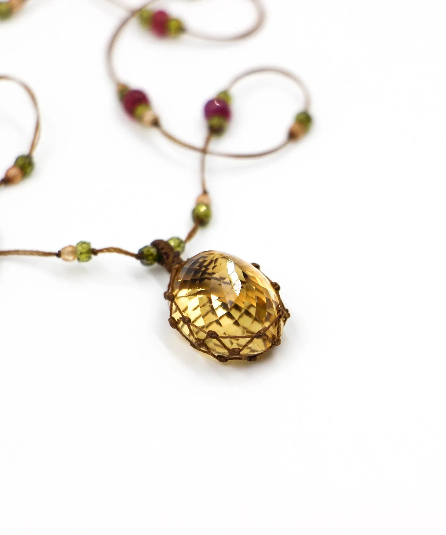Tibetan Short Necklace - Citrine