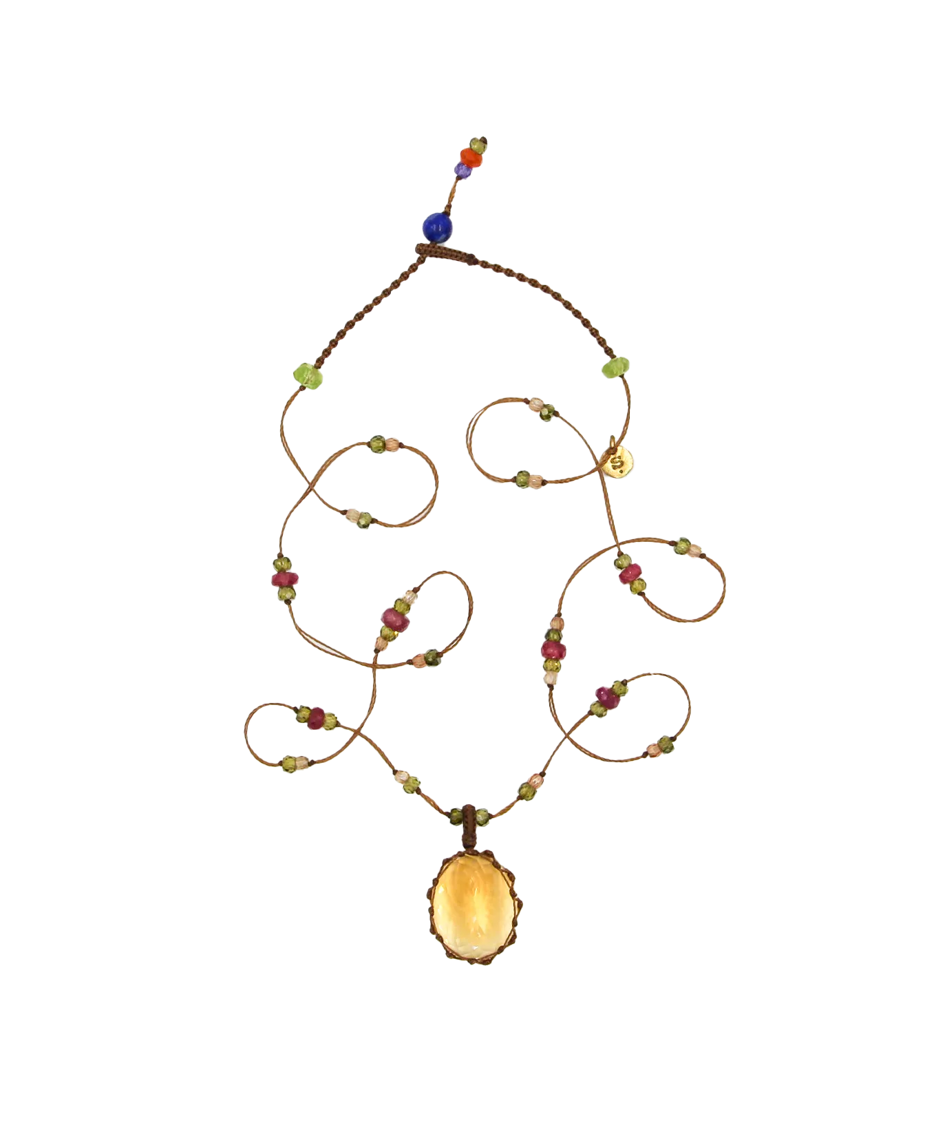 Tibetan Short Necklace - Citrine
