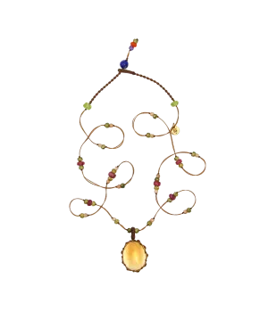 Tibetan Short Necklace - Citrine