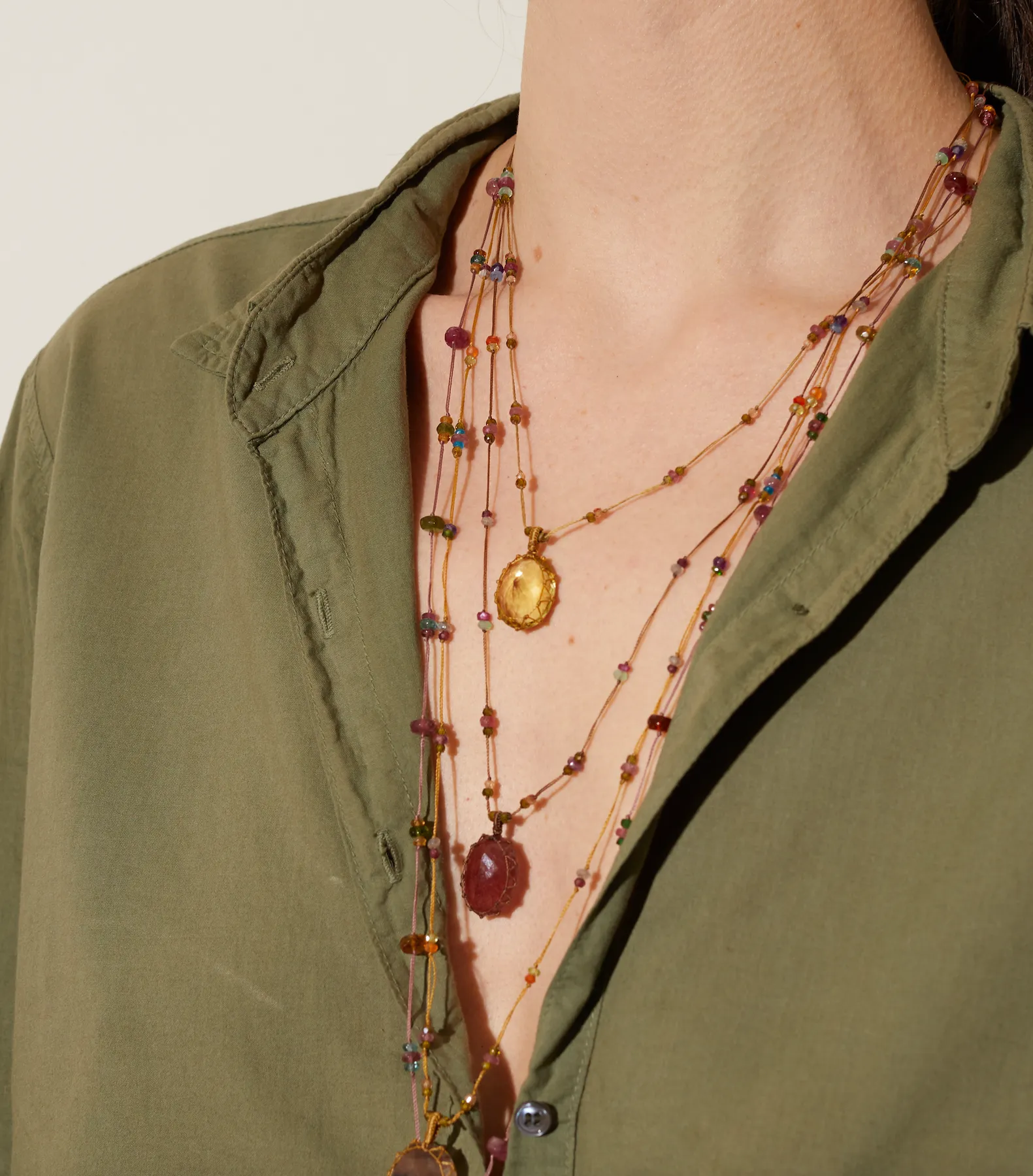Tibetan Short Necklace - Citrine