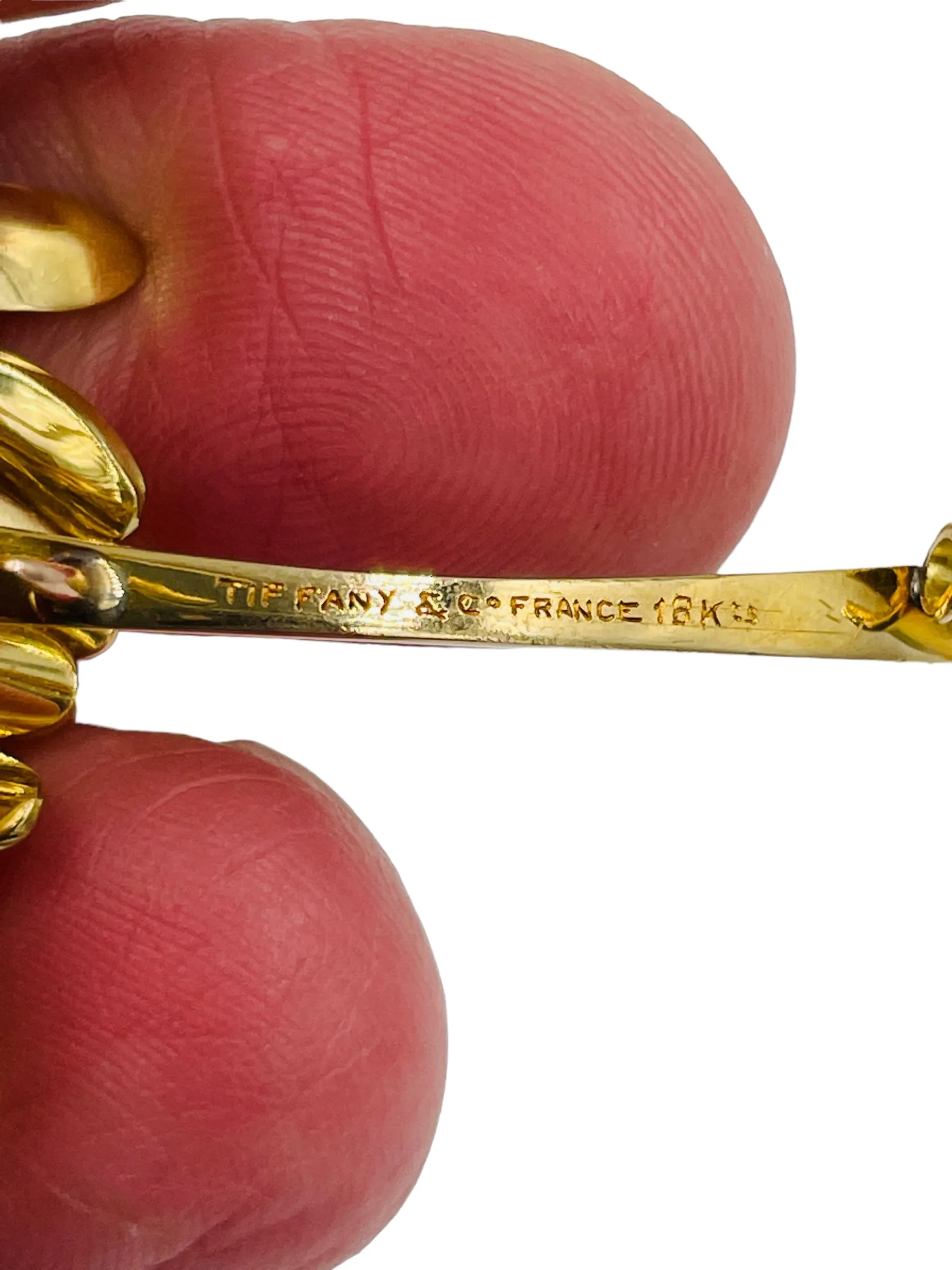 Tiffany Pearl Diamond Yellow Gold Brooch