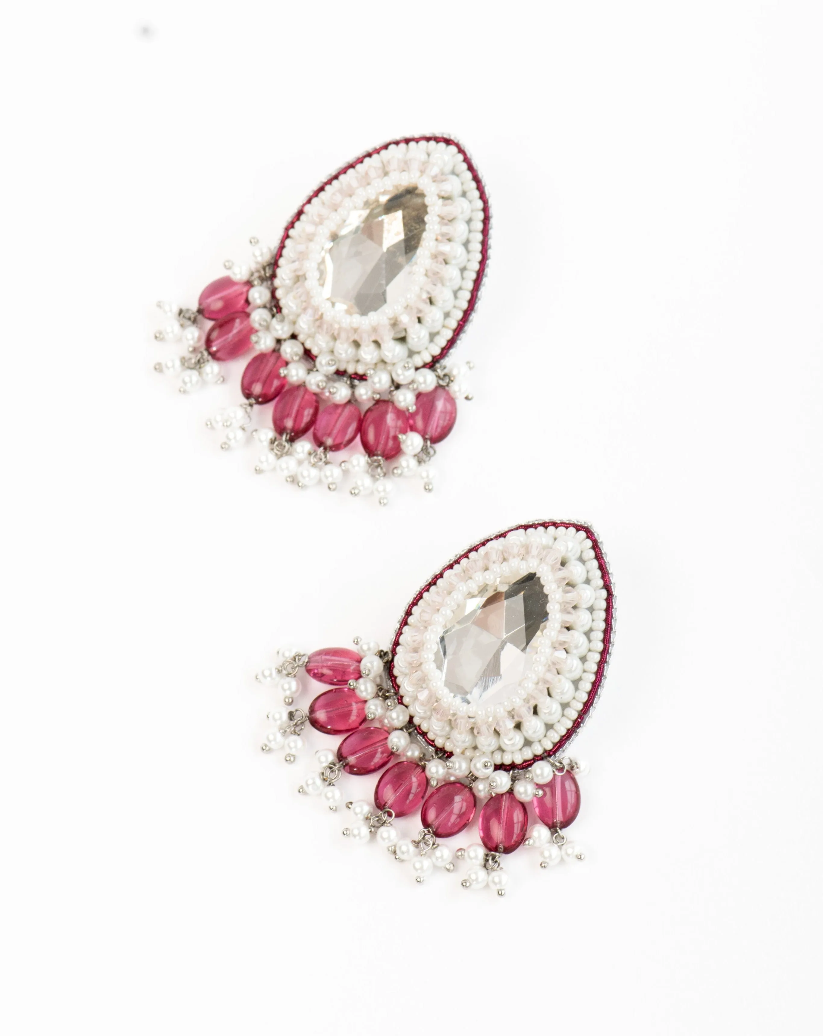 Trellis Studs In Pink Quartz