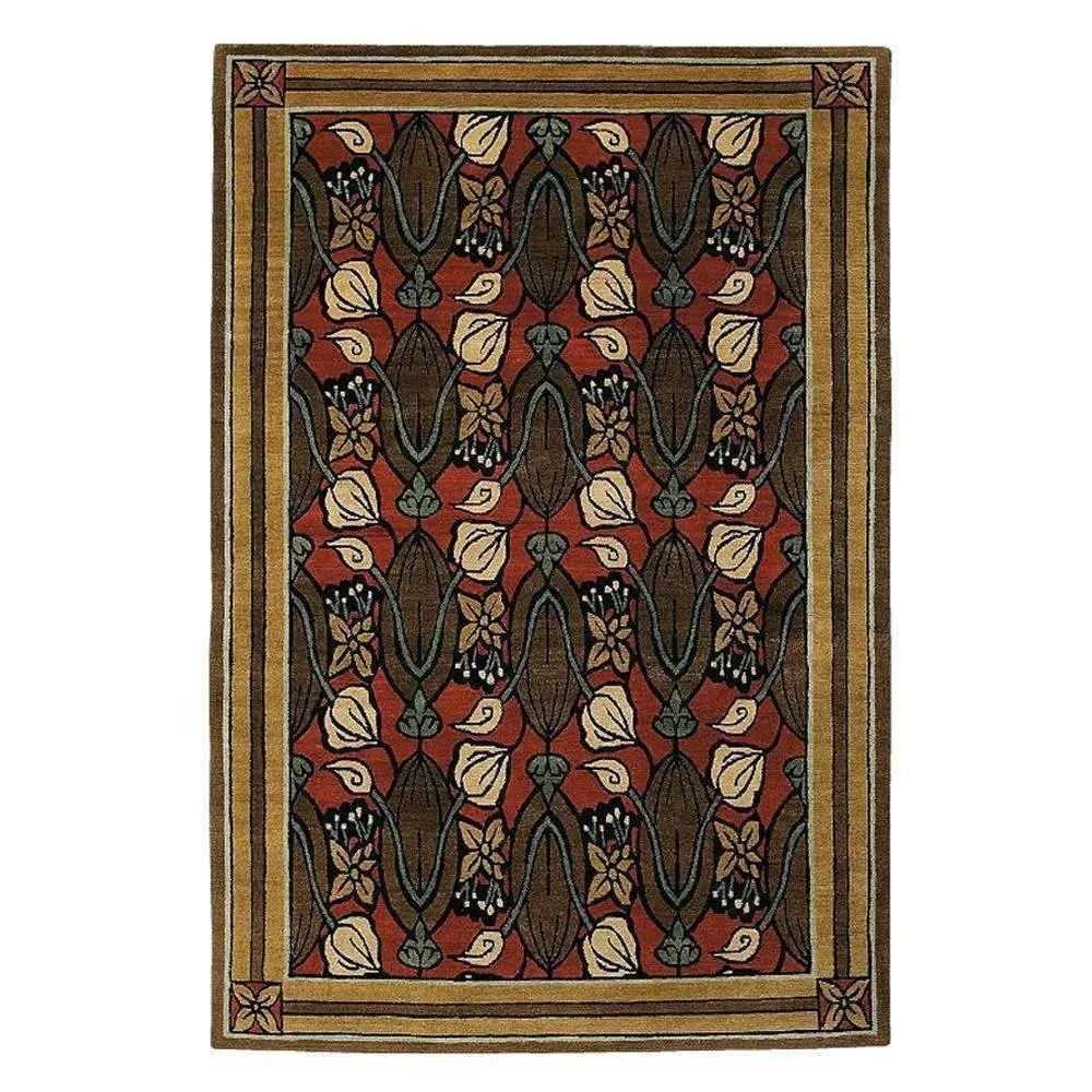 Tulips Ruby Wool Rug