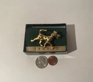 Vintage Brass Brooch, Pen, Dog, Dalmatian, Janku, Windsor, Jewelry, Accessory, Nice, Fun, Quality